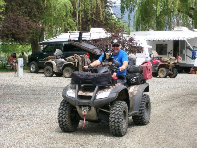 A picture of a happy camper on his 4-wheeler at Swiftwater RV Park.